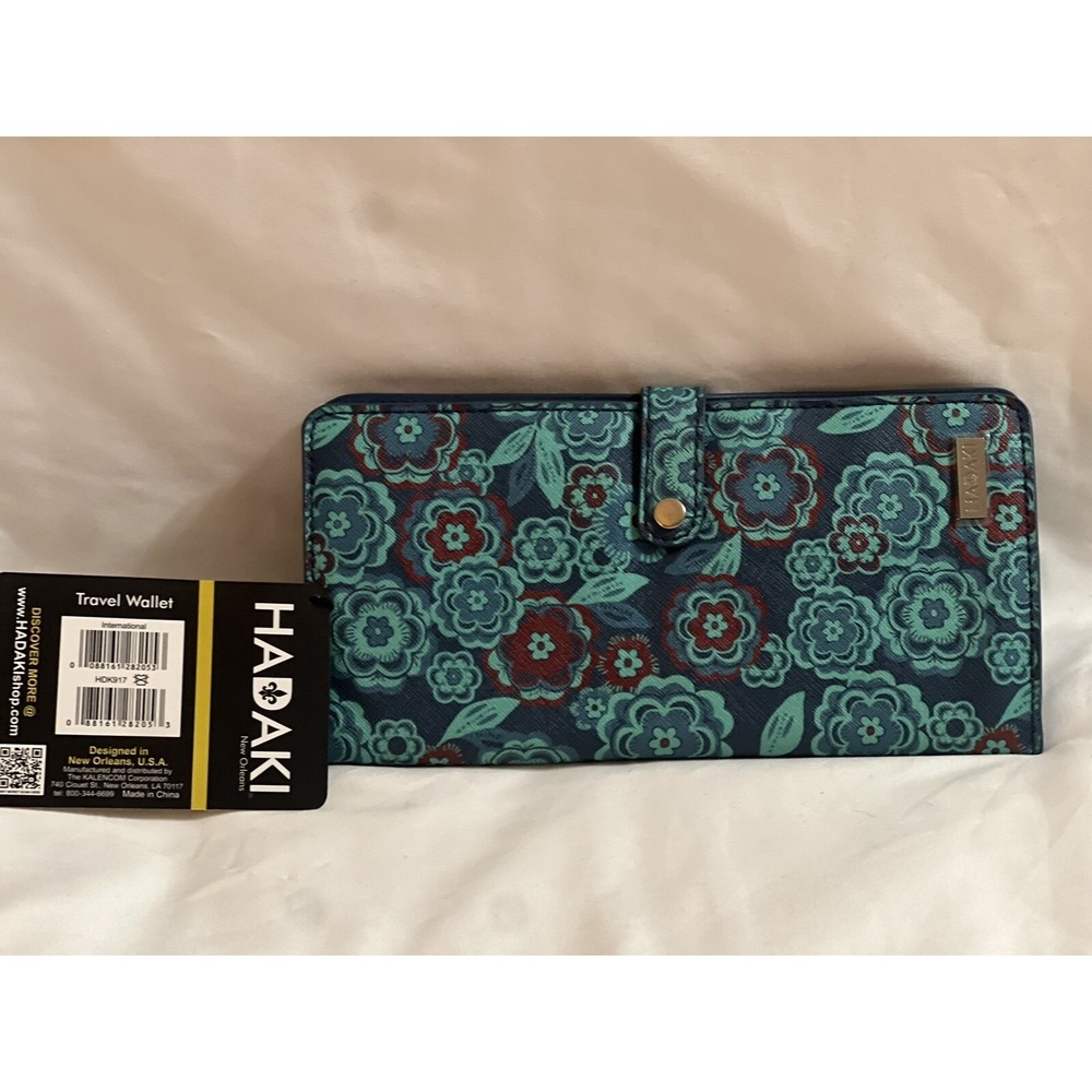 Vegan Leather Hadaki Travel Wallet- Floral